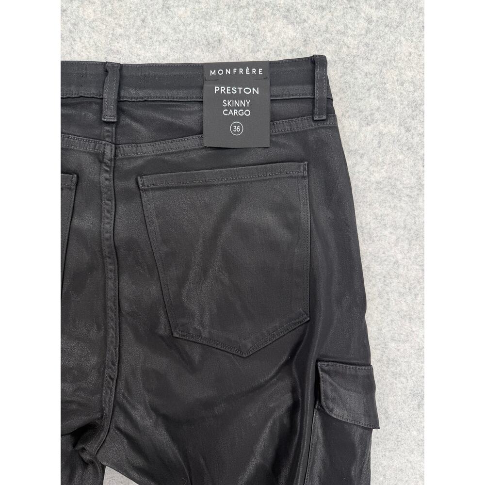 NWT Monfrere Preston Coated Noir Stretch Skinny Cargo Jeans Size Men's 36 - Picture 7 of 12
